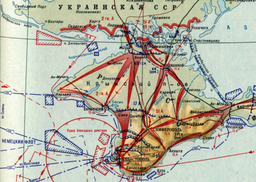 Крымская наступательная операция 1944 года карта